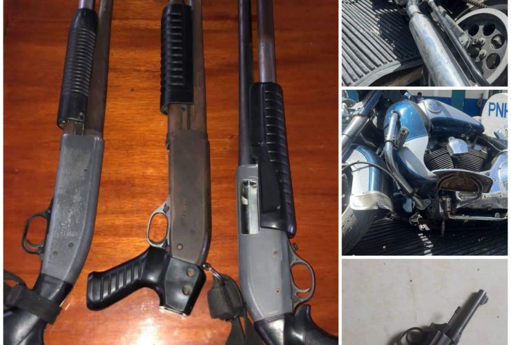 4 armes à feu et 3 motocyclettes récupérées dans des recherches après les actes de pillage