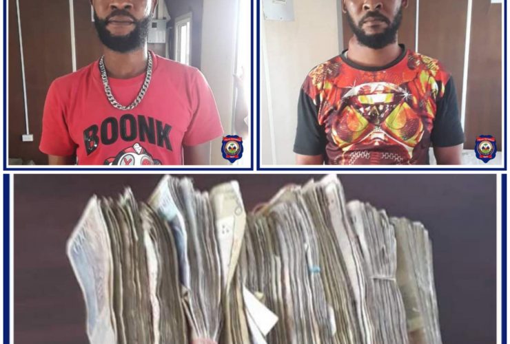Deux individus arrêtés en possession d’une somme de 590, 500 gourdes